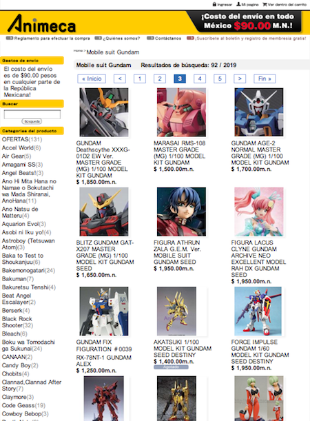 VENTA PRODUCTOS Mobile suit Gundam