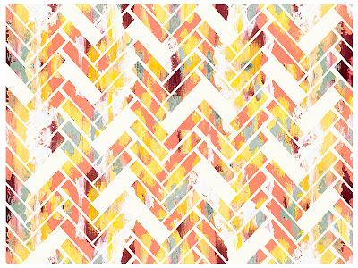 Cozamia, wild herringbone, pink, yellow, print