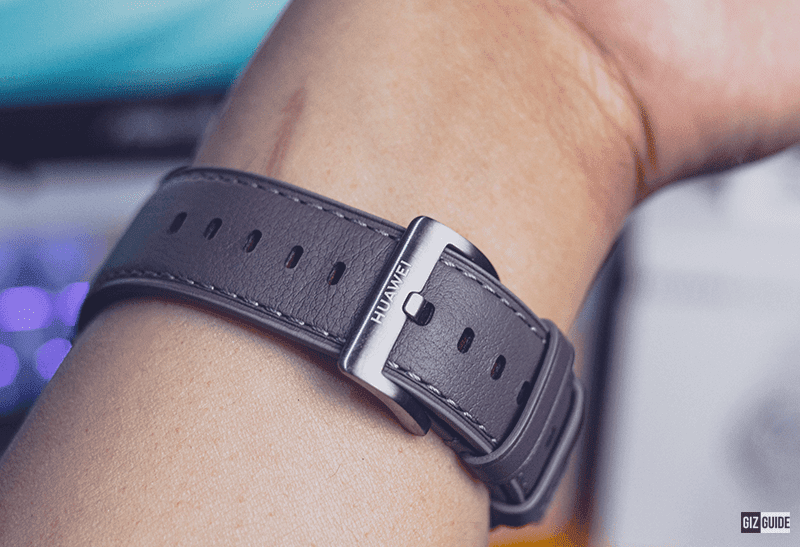 Leather strap with stainless steel buckle