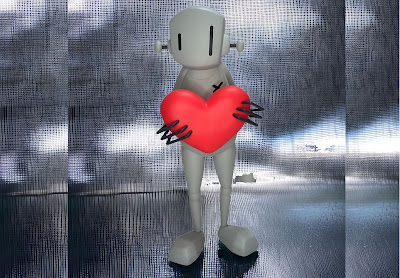 Robot with Heart OG Grey Edition Vinyl Figure by ChrisRWK x UVD Toys