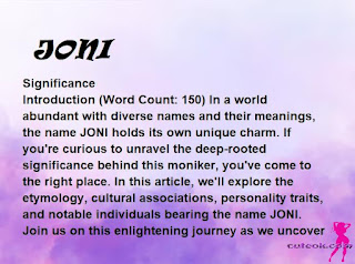 meaning of the name "JONI"