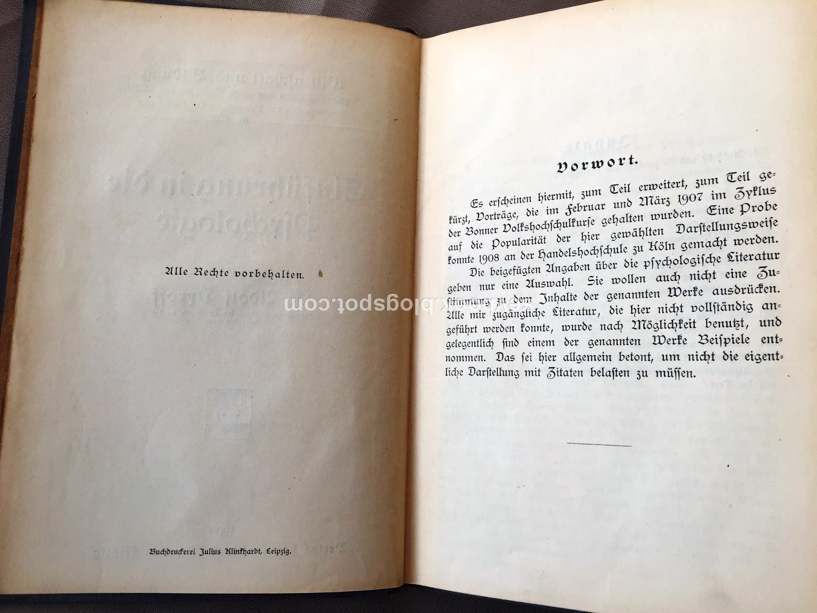 Einführung in Psychology A Dyroff Leipzig 1908