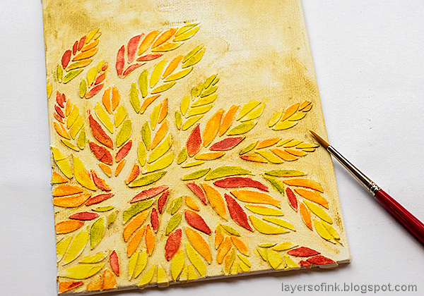 Layers of ink - Tumbling Leaves Canvas Tutorial by Anna-Karin Evaldsson.