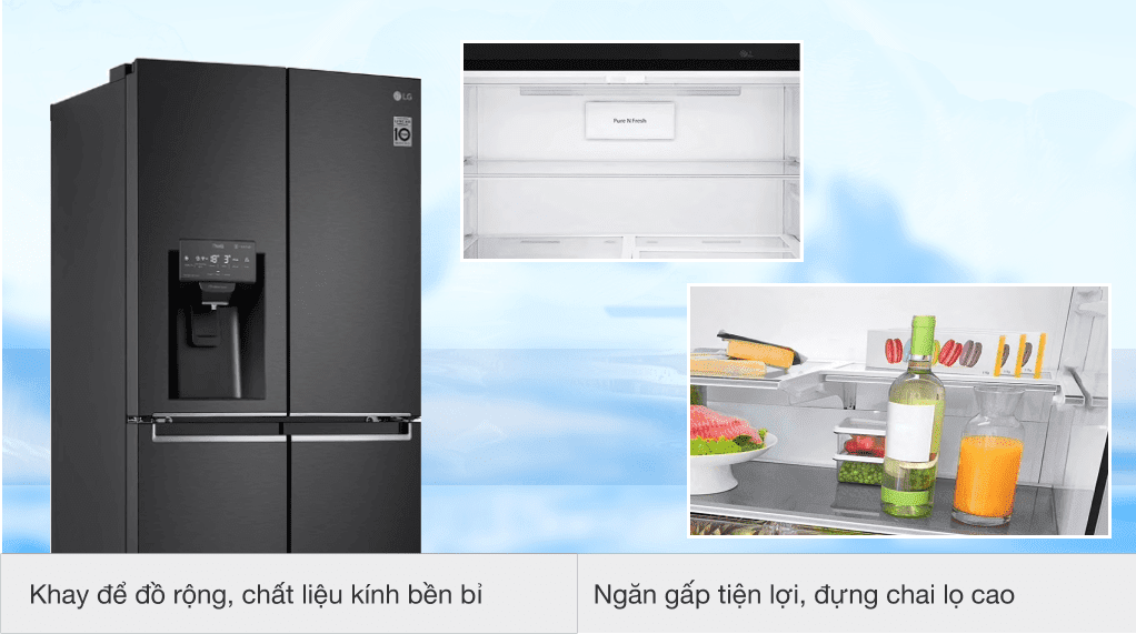 Tủ lạnh LG Inverter 494 lít GR-D22MB - Khay để đổ rộng