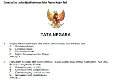 Kumpulan Contoh Soal CPNS Lengkap Terbaru