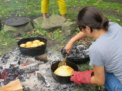 Food cooked in cast iron pots at Cornwall Iron Furnace