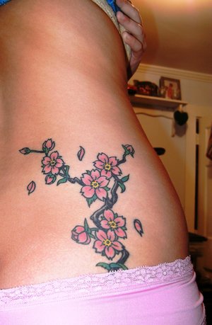  With Cherry Blossom Tattoo Designs With Image Lower Back Cherry Blossom 