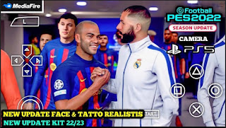 Download PES PPSSPP TM Arts V Final New Update Face And Tattoo Realistis Best Graphics HD Kits Season 2022/2023