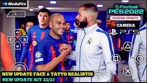 Download PES PPSSPP TM Arts V Final New Update Face And Tattoo Realistis Best Graphics HD Kits Season 2022/2023