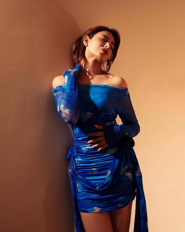 mahira sharma short blue dress hot tv actress