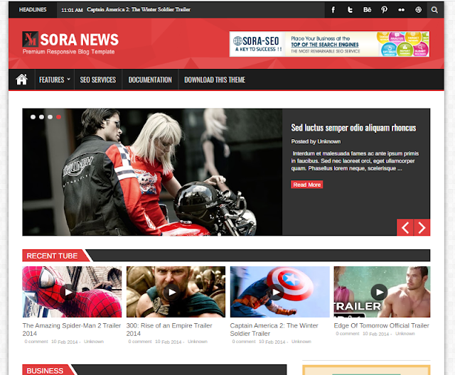 Sora News Responsive templates