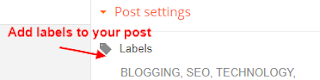 Add Labels to your Post.