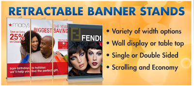 Retractable Banner Stand Displays www.arrowheadsigns.com