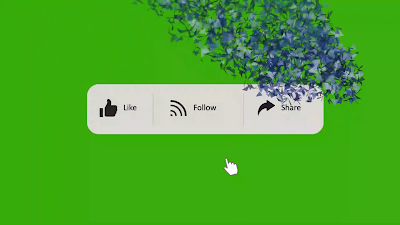 Facebook like, follow, and share green screen