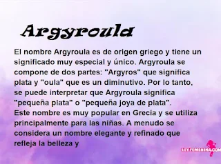 significado del nombre Argyroula