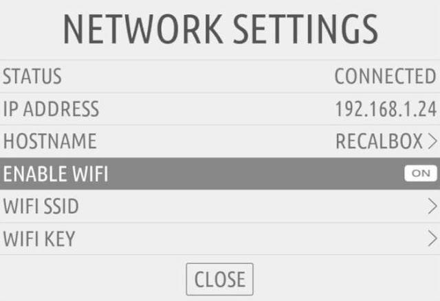 Recalbox network settings