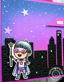 Sunny Studio Stamps: Super Duper Cityscape Border Dies Super Hero Themed Card by Vanessa Menhorn
