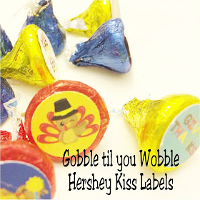 Gobble til you Wobble this year at your Thanksgiving dinner party with these super cute and easy Thanksgiving Hershey kiss labels that are perfect for your Thanksgiving dessert table. Get the free printable now and be ready with a yummy and full Thanksgiving treat.  #thanksgivingdessert #thanksgivingprintable #hersheykisslabel #hersheykisssticker 