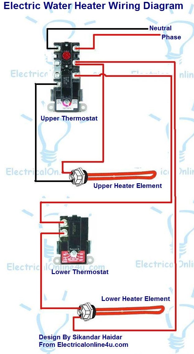 Electric Water Heater Wiring With Diagram Electricalonline4u