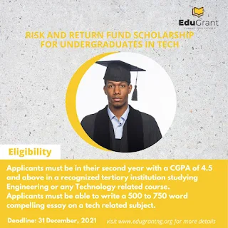 EduGrant Risk & Return Fund Scholarship in TECH 2021