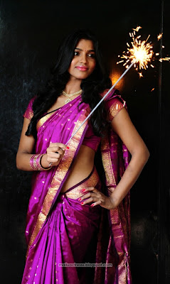 Dhanshika hot saree photoshoot stills