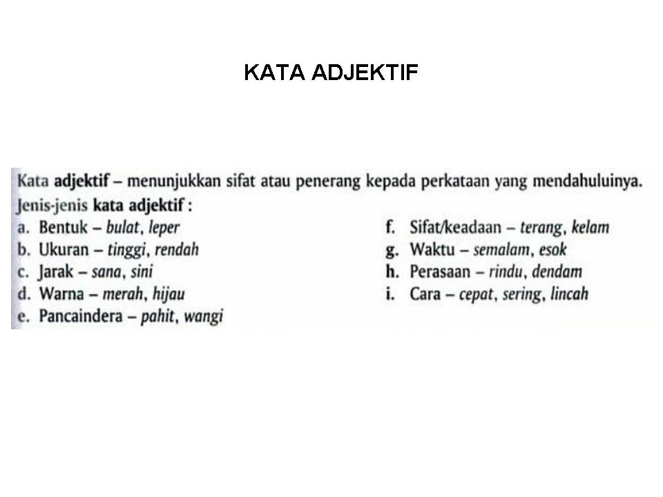 Bahasa Melayu Tingkatan 2: KATA ADJEKTIF