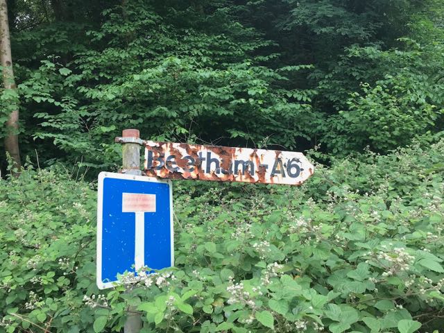 Beetham road sign