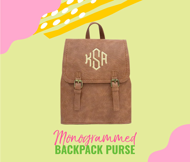Monogrammed Backpack Purse from Marleylilly