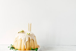 lemon celebration cake with vanilla chamomile glaze