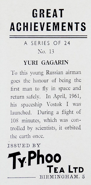 1962 Ty-Phoo Tea : Great Achievements #13 - Yuri Gagarin
