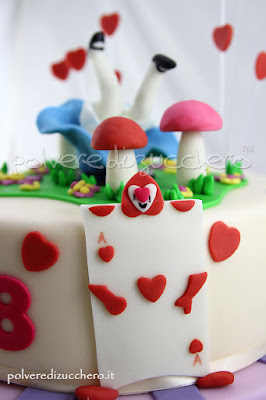 cake design torta decorata Alice in Wonderland alice nel paese della meraviglie polvere di zucchero torta pasta di zucchero