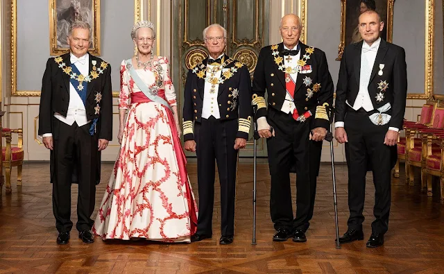 King Carl Gustaf, Queen Silvia, Crown Princess Victoria, Queen Margrethe, Crown Princess Mary and Queen Sonja