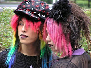 harajuku fashion rainbow hair