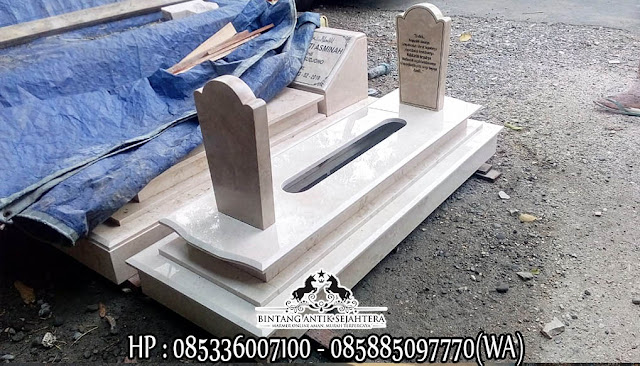 Contoh Model Kijing Makam Muslim Dengan Nisan Patok Pipih