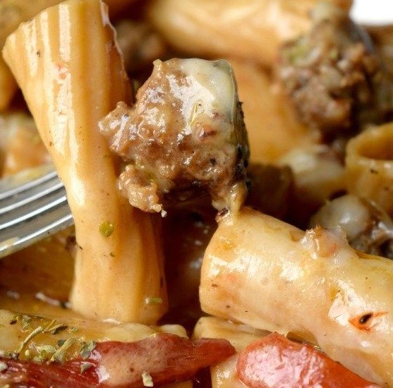 Rigatoni & Italian Sausage Skillet Meal #Recipe #Meal