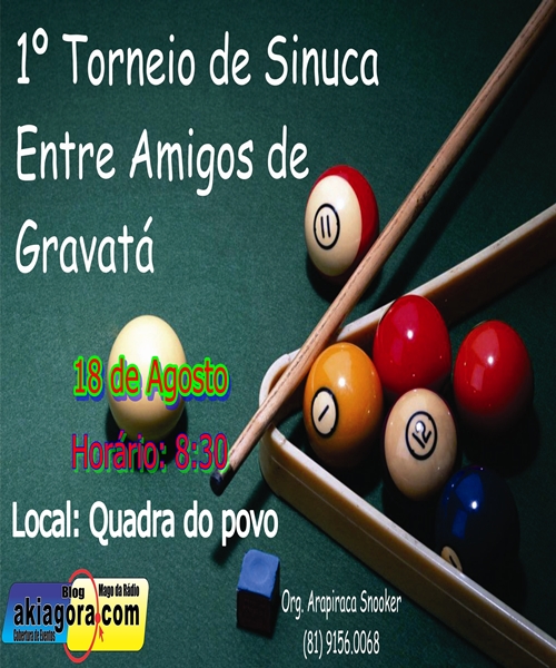 1º Torneio de sinuca entre amigos de Gravatá.