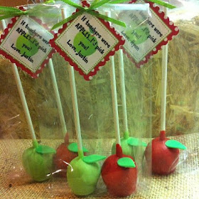 apple cake pops, teacher gift