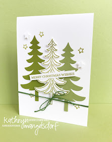 Stampin' Up Santa's Sleigh & Thinlits, Christmas Card, Christmas Trees created by Kathryn Mangelsdorf