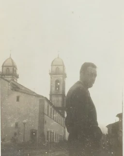 Camus, tendo ao fundo as torres da Basílica do Bom Jesus.