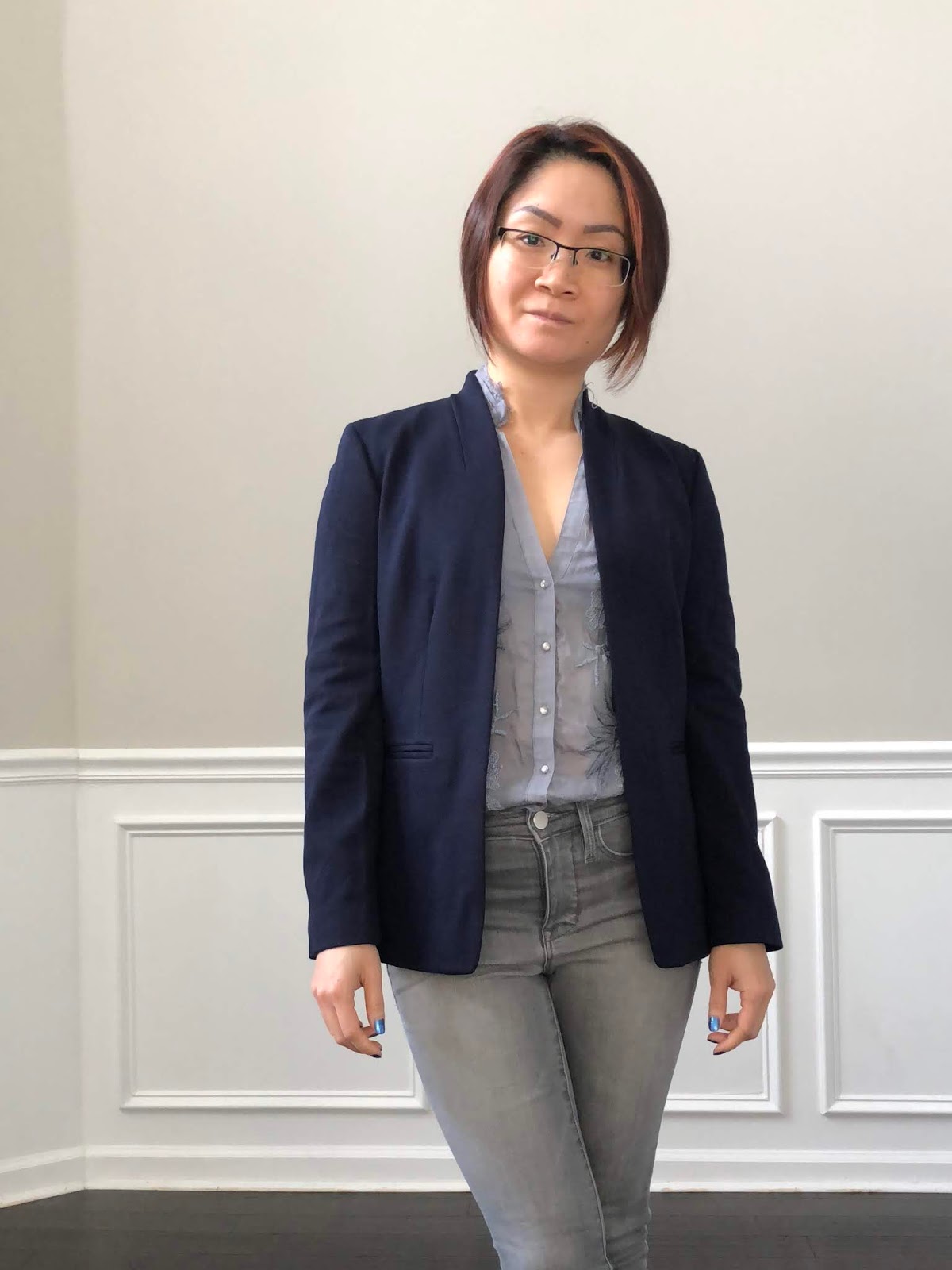 Petite Work Pants and Office Wear//Banana Republic Sloan Pants Slim Ankle  Review// Gingham, Camel and Navy