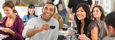 Coffee drinkers enjoying a cup of coffee