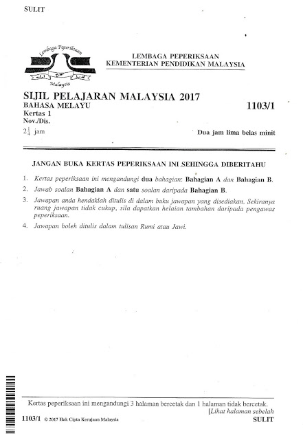 Laman Bahasa Melayu SPM: ULASAN SAMPEL JAWAPAN SOALAN ...