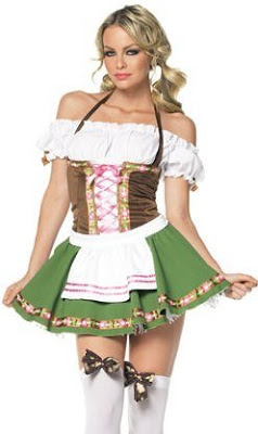 Blond girl sexy maid halloween dress 1