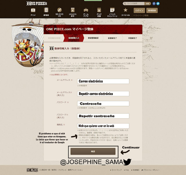 regist one piece web