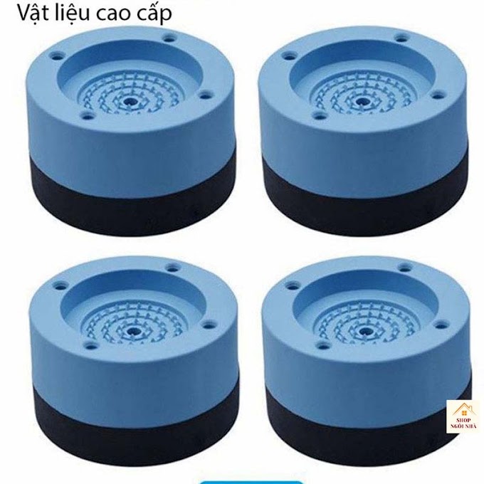 [ shopngoinha ] Bộ 4 Đế Kê Máy Giặt, Tủ Lạnh, Chân Bàn Bằng Silicon Cứng Chống Rung [ĐẾ MÁY GIẶT]