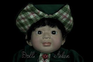 ooak Christmas elf art doll's face