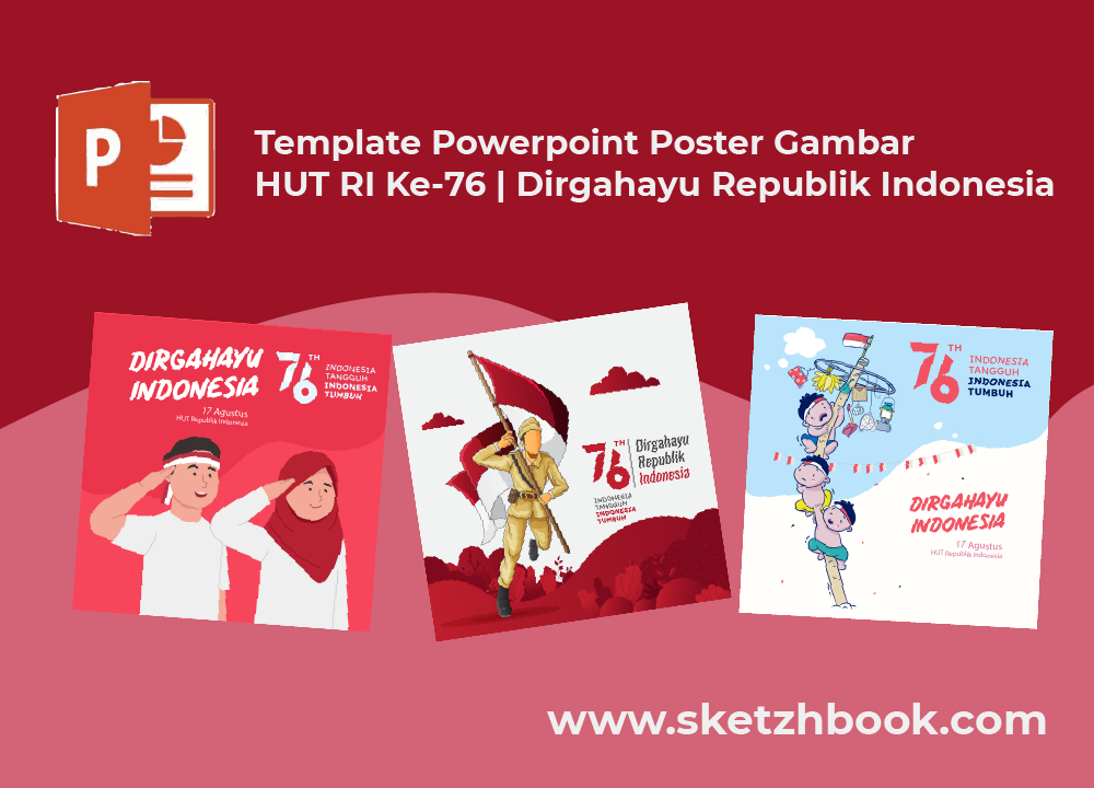 Template Powerpoint Poster Gambar Ucapan HUT RI Ke-76