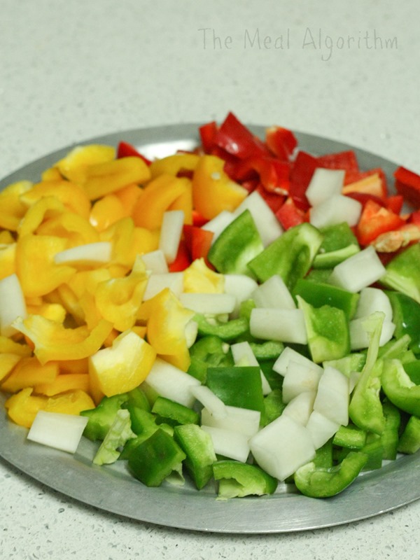 Peppers, peas and radish