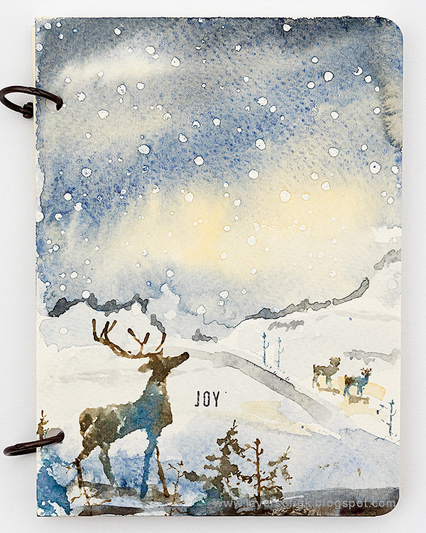 Layers of ink- Winter Watercolor Notebook Tutorial by Anna-Karin Evaldsson