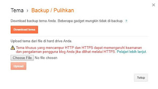 upload file .xml untuk menjadikan template blog anda seo friendly.